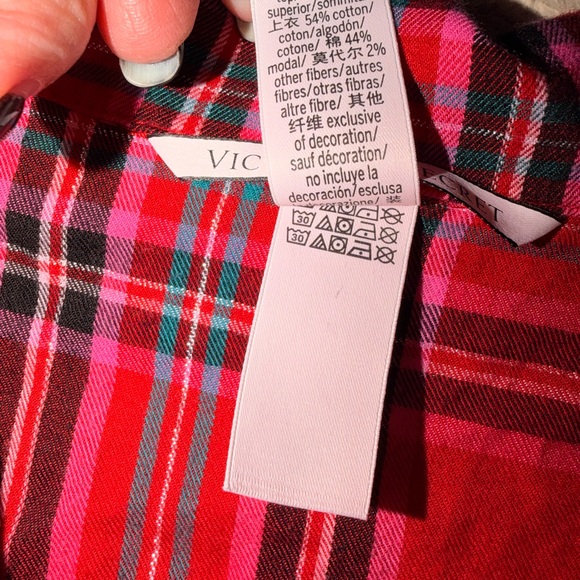 Victoria's Secret Plaid Button Front Shirt With Matching Pants- Size Medium - Picture 8 of 15